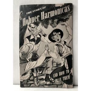 Vintage 1950 Hohner Harmonica Story Booklet Music Songs Cowboy Western Illustr.